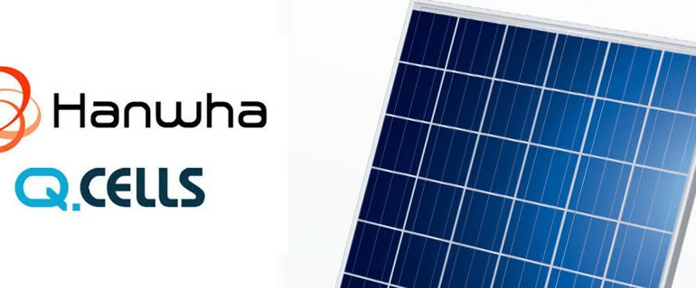 A Cairns solar panel with the words Hanwha and Q-Cells.